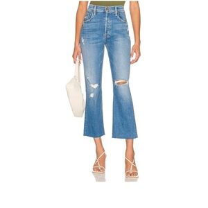 Mother Tripper Ankle Fray Jeans in Play Like A Pirate